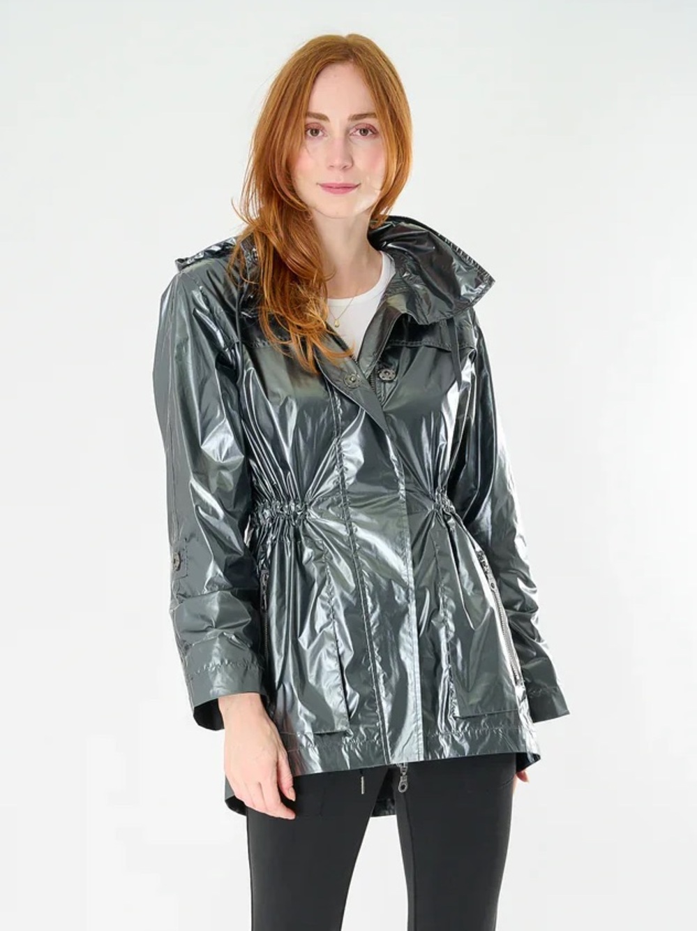 The Anorak Jacket - My Anorak Matte Metallic Charcoal Rain Jacket